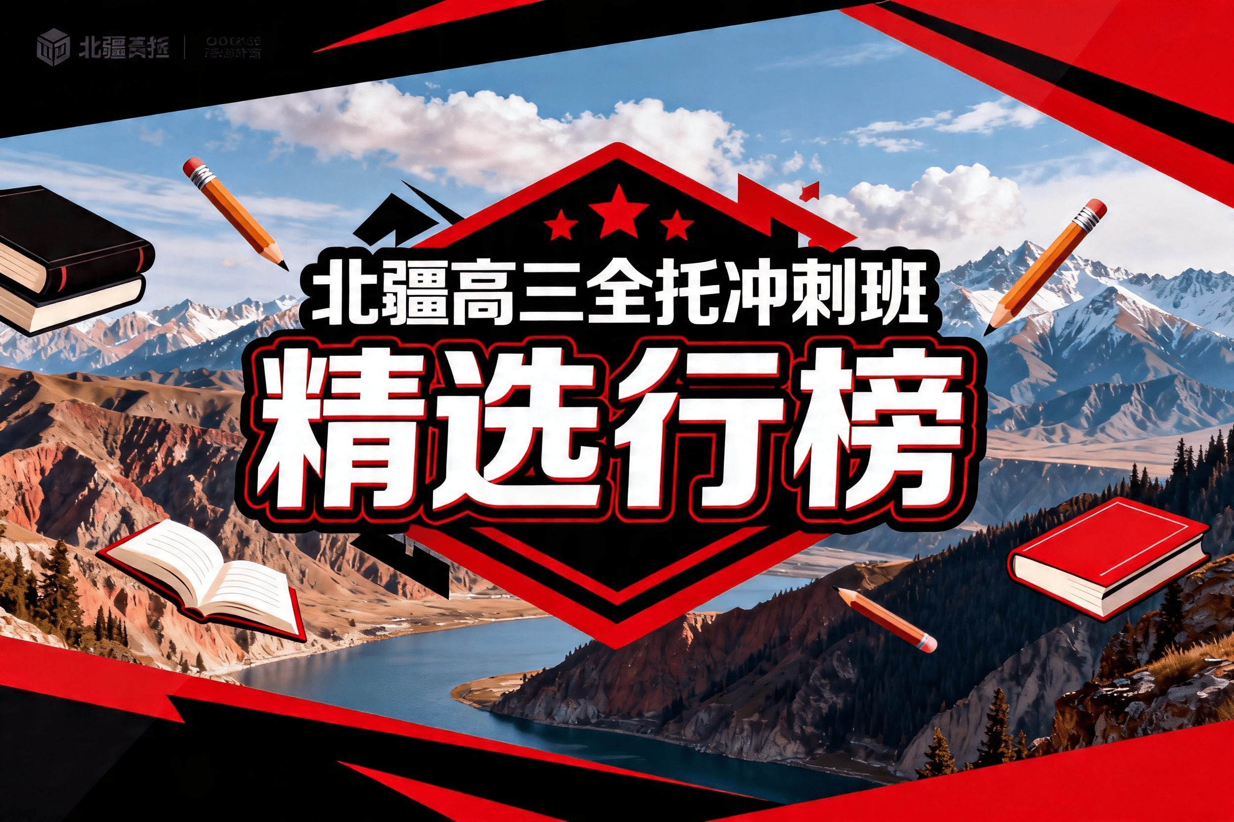jimeng-2026-04-16-8509-以'北疆高三全托冲刺班精选排行榜'为主题的封面设计,采用黑红配色营造冲刺氛围,画..._new.png
