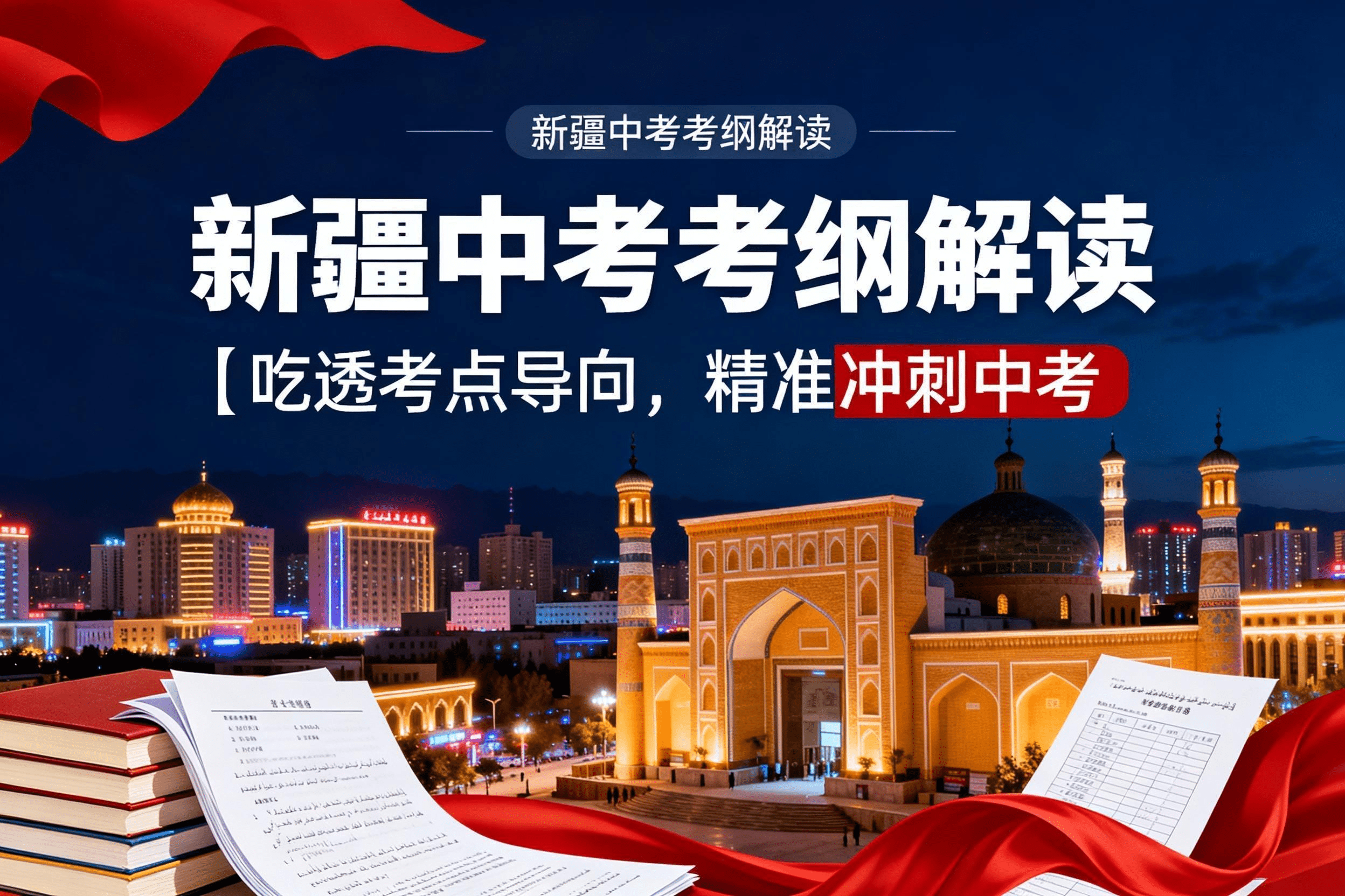 jimeng-2026-04-25-2240-新疆中考考纲解读封面，主标题为“新疆中考考纲解读｜吃透考点导向，精准冲刺中考”，..._new.png